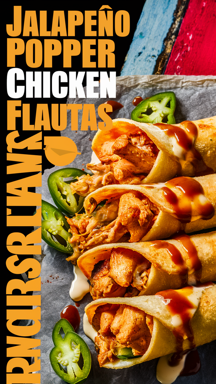 Jalapeño popper chicken recipe, Flautas with jalapeño popper filling, Crispy chicken flautas, Spicy jalapeño chicken flautas, Cheesy jalapeño chicken flautas