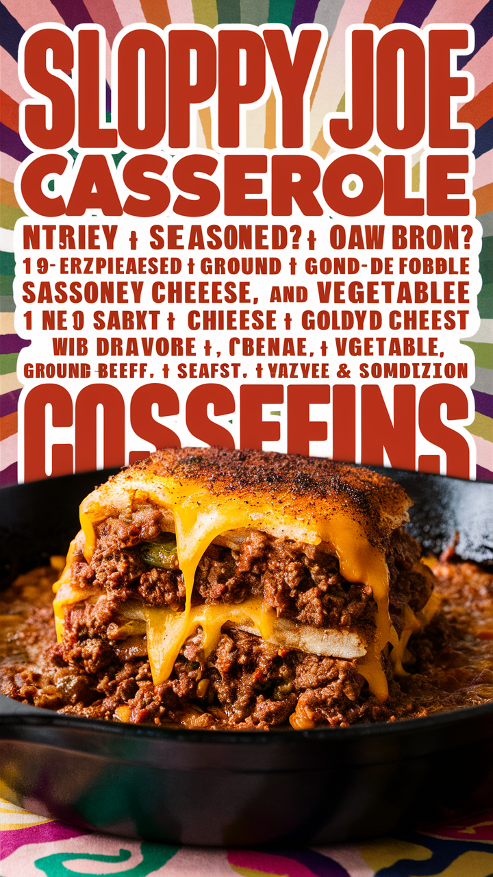 Sloppy Joe Casserole, Casserole recipe, Sloppy Joe, Easy casserole, Ground beef recipe