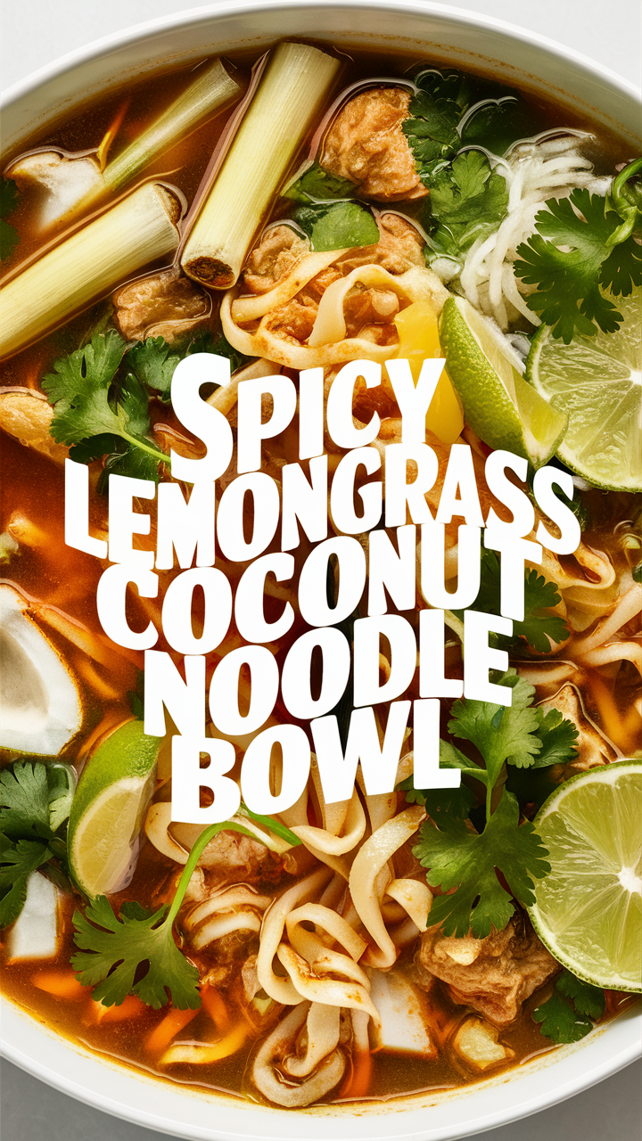 Lemongrass Coconut Noodle Bowl, Coconut Noodle Soup, Spicy Noodle Bowl, Lemongrass Noodle Soup, Spicy Coconut Noodles