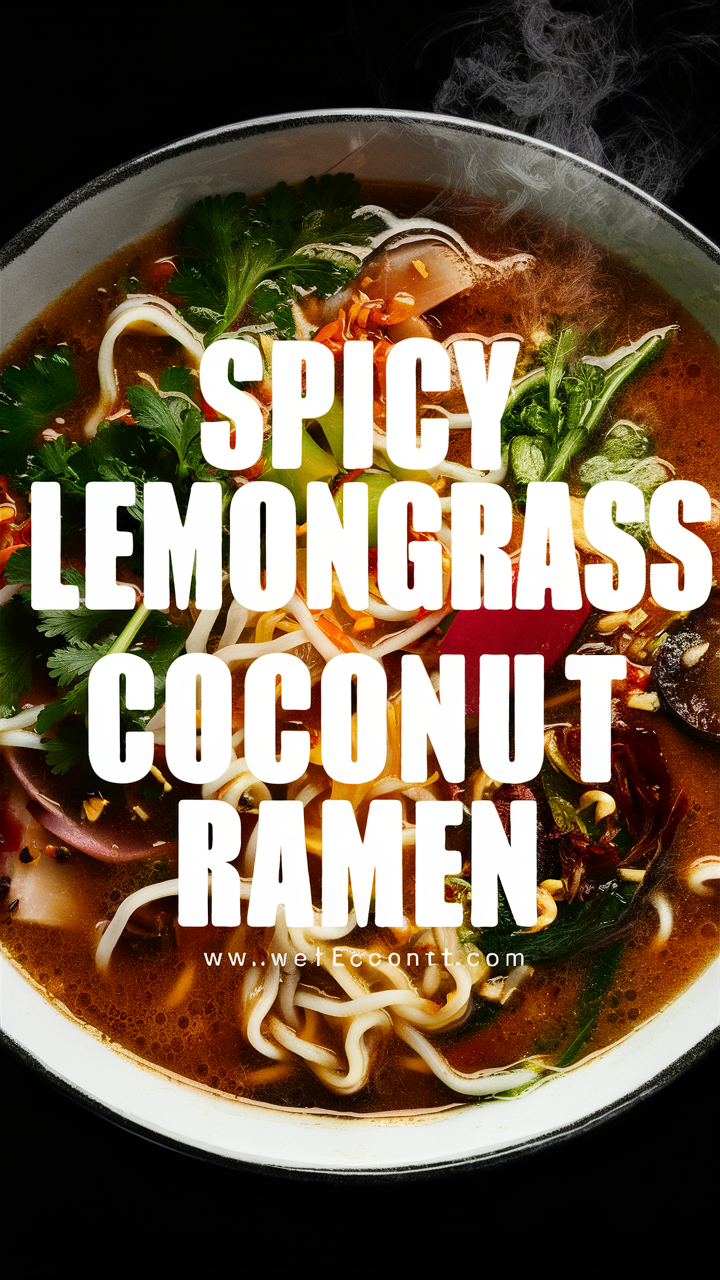 Spicy ramen, Coconut noodles, Lemongrass soup, Ramen bowl, Spicy coconut broth