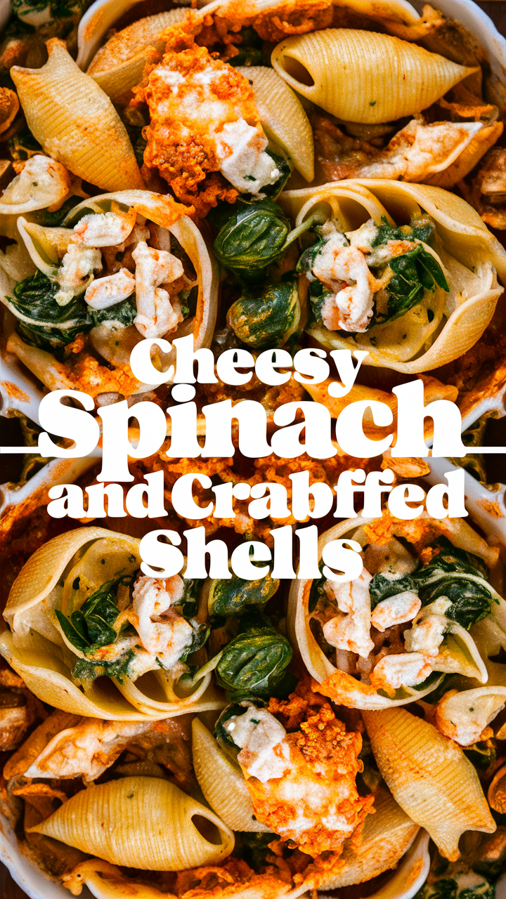 Stuffed pasta, Crab recipe, Cheesy spinach, Seafood dish, Gourmet pasta