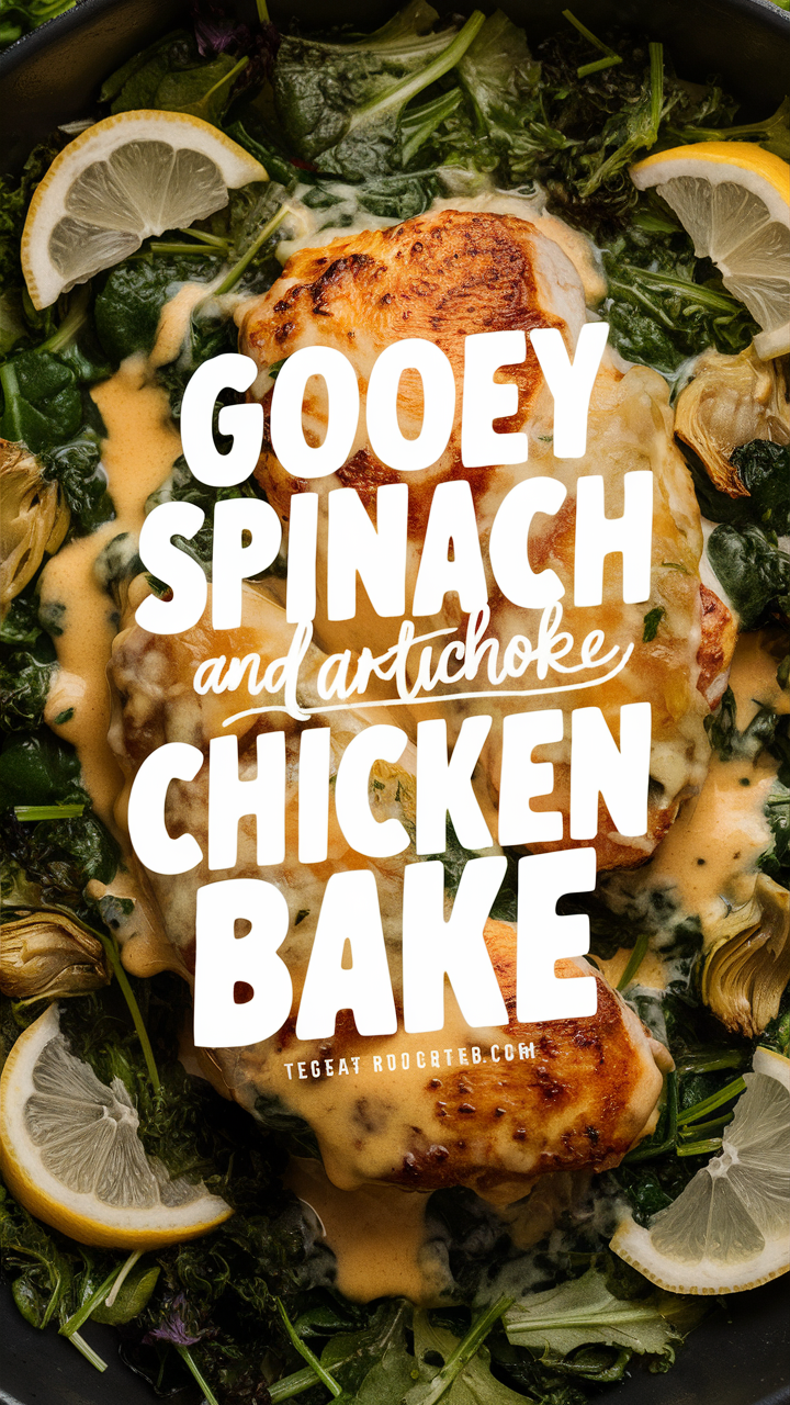 Spinach artichoke chicken bake, Creamy spinach artichoke chicken, Cheesy spinach artichoke bake, Baked spinach artichoke chicken, Spinach artichoke casserole