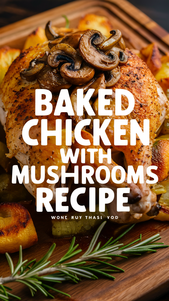 Baked chicken recipes, Chicken mushroom bake, Mushroom baked chicken, Chicken and mushroom casserole, Mushroom stuffed chicken