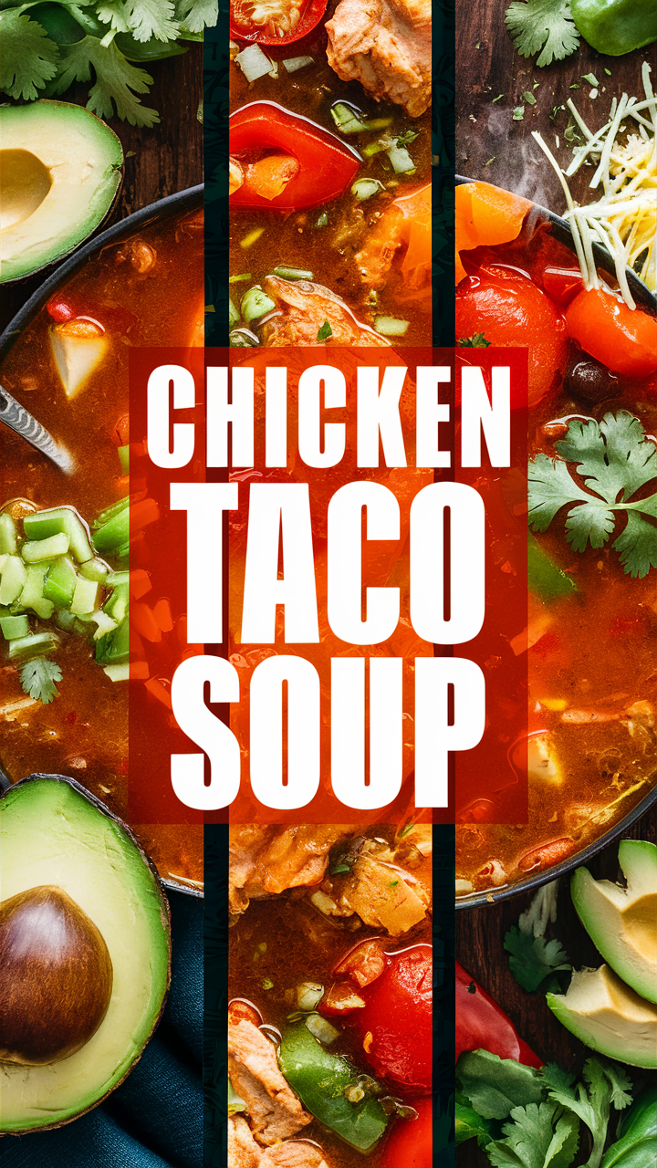 Chicken taco soup, Healthy soup recipe, Spicy chicken soup, Mexican chicken stew, Easy chicken taco soup