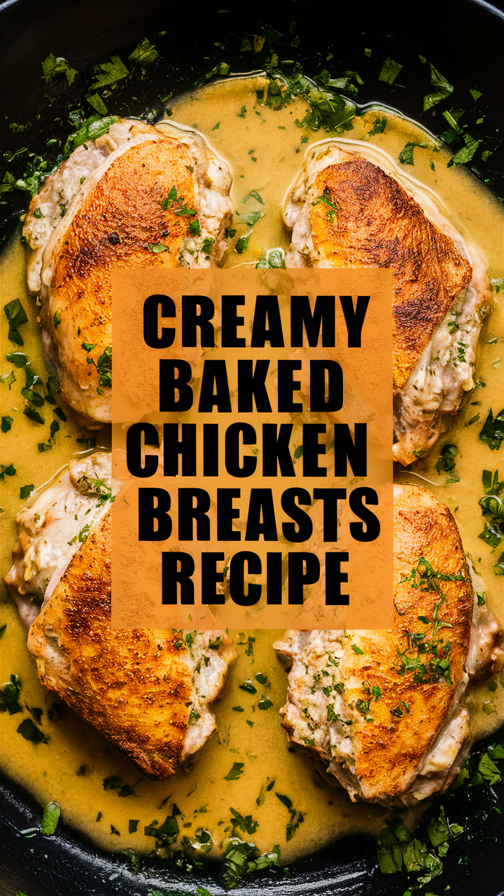 Creamy chicken recipe, Baked chicken recipe, Chicken breast casserole, Creamy chicken bake, Chicken breast dish
