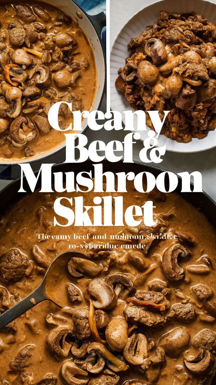 beef stroganoff, mushroom recipe, skillet dinner, creamy beef, one-pot meal