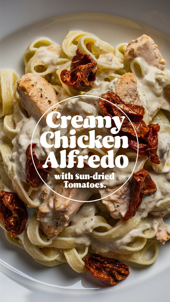 Creamy Chicken Alfredo, Sun-Dried Tomato Chicken Alfredo, Italian Chicken Alfredo, Creamy Pasta with Sun-Dried Tomatoes, Chicken Alfredo Recipe