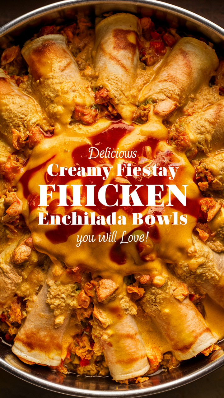 Fiesta chicken enchilada bowls, Creamy chicken enchilada, Chicken enchilada casserole, Creamy enchilada sauce, Chicken enchilada skillet