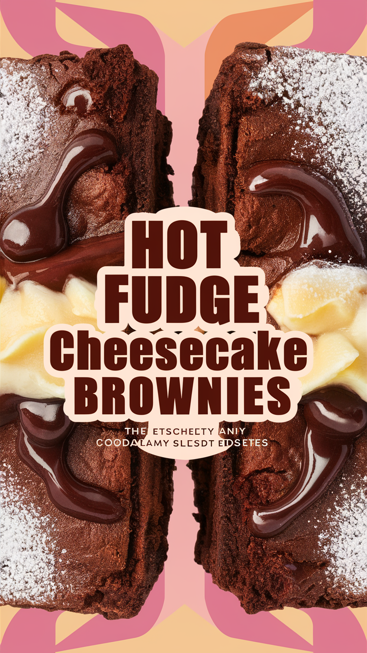 Cheesecake brownies, Hot fudge dessert, Decadent chocolate treat, Gourmet dessert recipe, Indulgent chocolate dessert