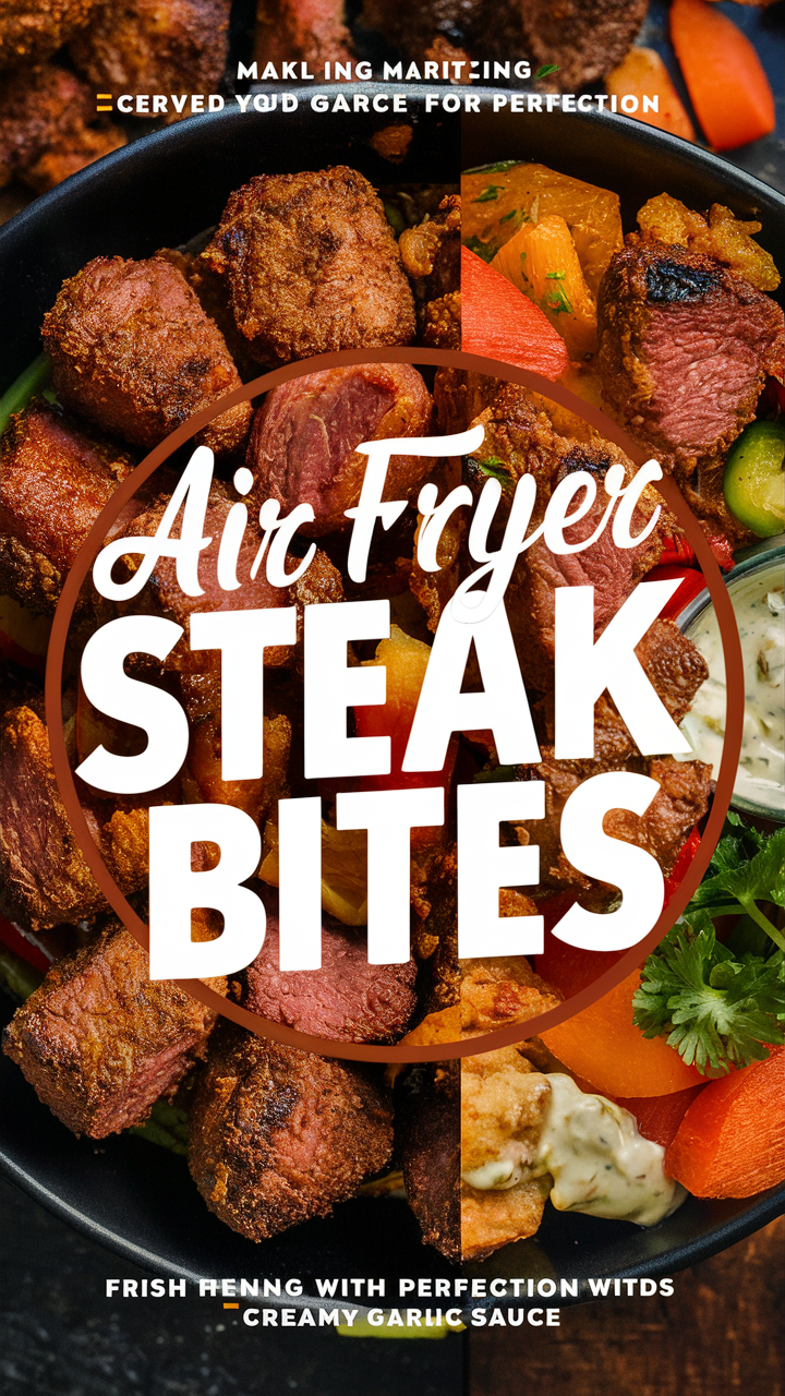 Air Fryer steak bites, cooking steak in Air Fryer, best Air Fryer recipes, crispy Air Fryer steak, easy Air Fryer steak bites
