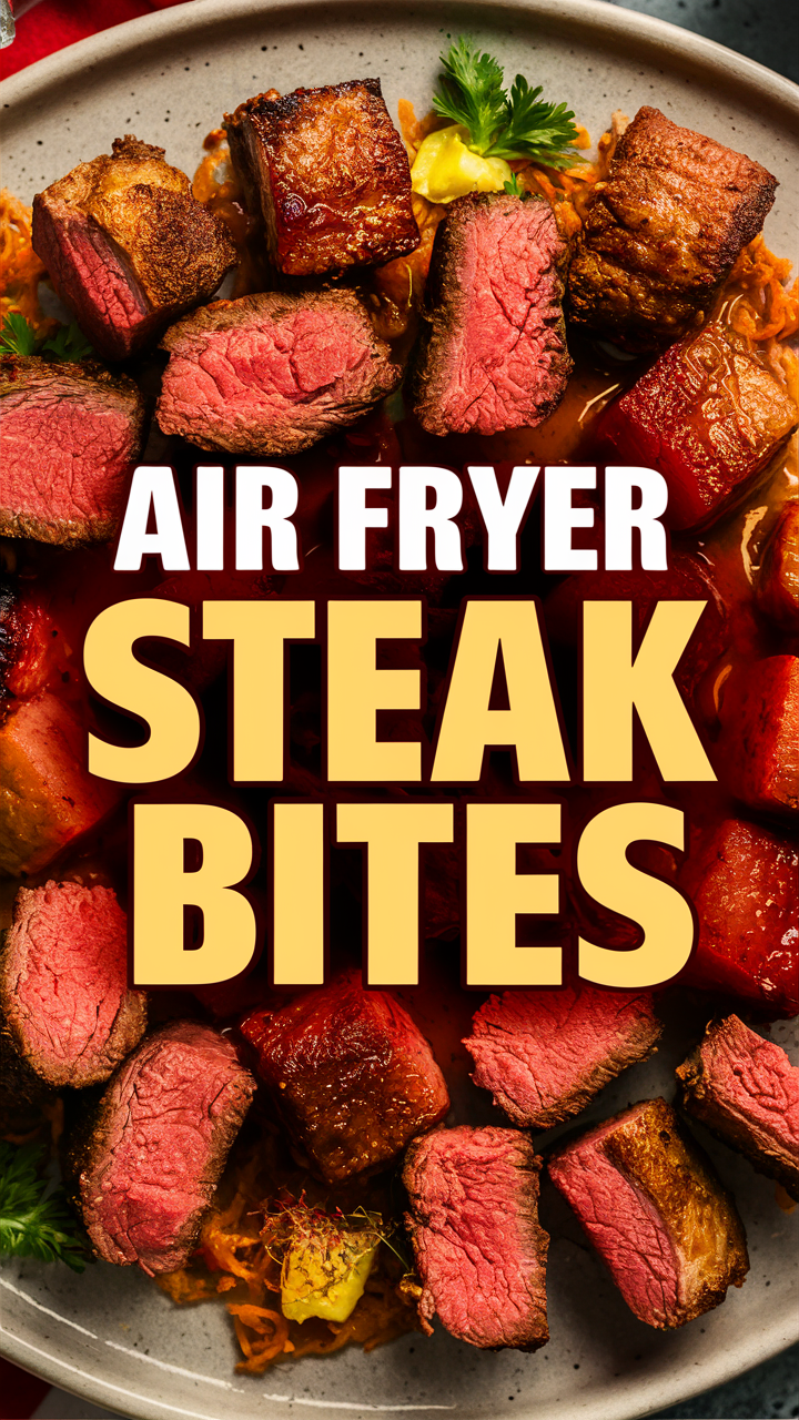 Air Fryer steak bites, cooking steak in Air Fryer, best Air Fryer recipes, crispy Air Fryer steak, easy Air Fryer steak bites