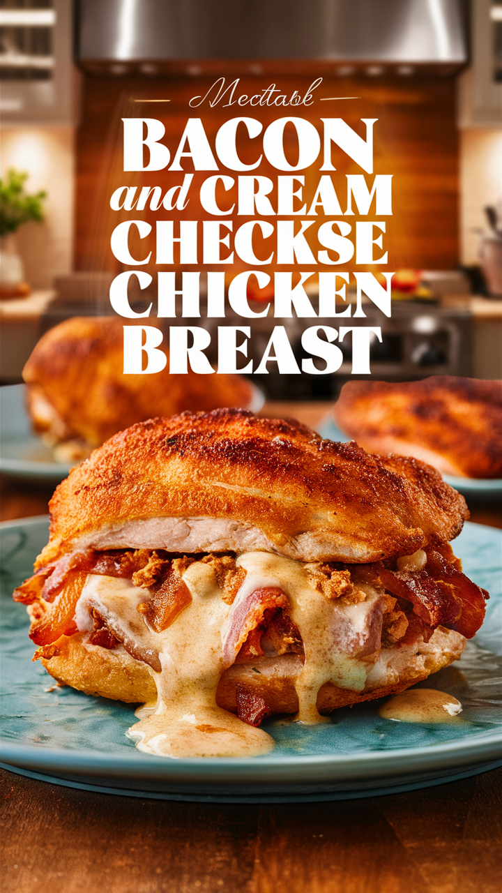 Cream cheese stuffed chicken, Bacon wrapped stuffed chicken, Stuffed chicken breast recipe, Cream cheese and bacon chicken, Bacon and cheese stuffed chicken