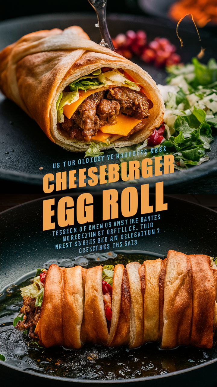 Cheeseburger egg rolls, homemade egg rolls, appetizer recipe, ground beef recipe, party snack