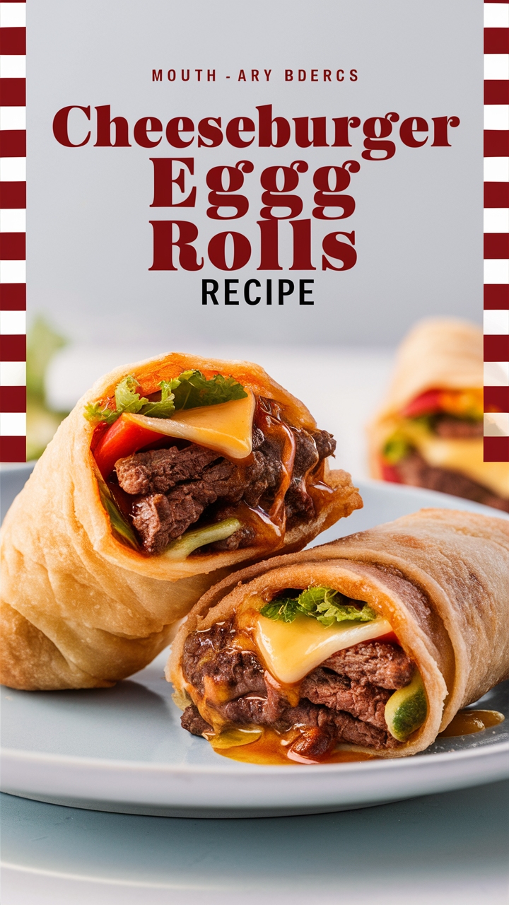 Cheeseburger egg rolls, homemade egg rolls, appetizer recipe, ground beef recipe, party snack