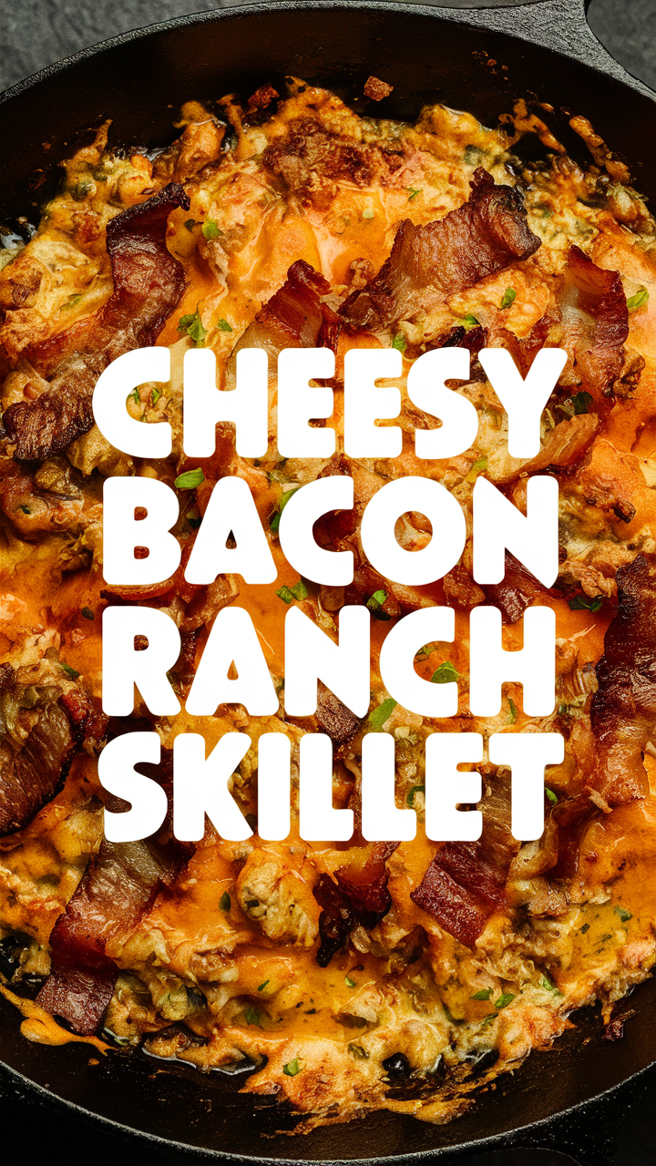 Bacon Skillet Recipe,Cheesy Ranch Bacon Skillet,Bacon Ranch Cheese Skillet,Easy Bacon Ranch Skillet,Creamy Bacon Ranch Skillet