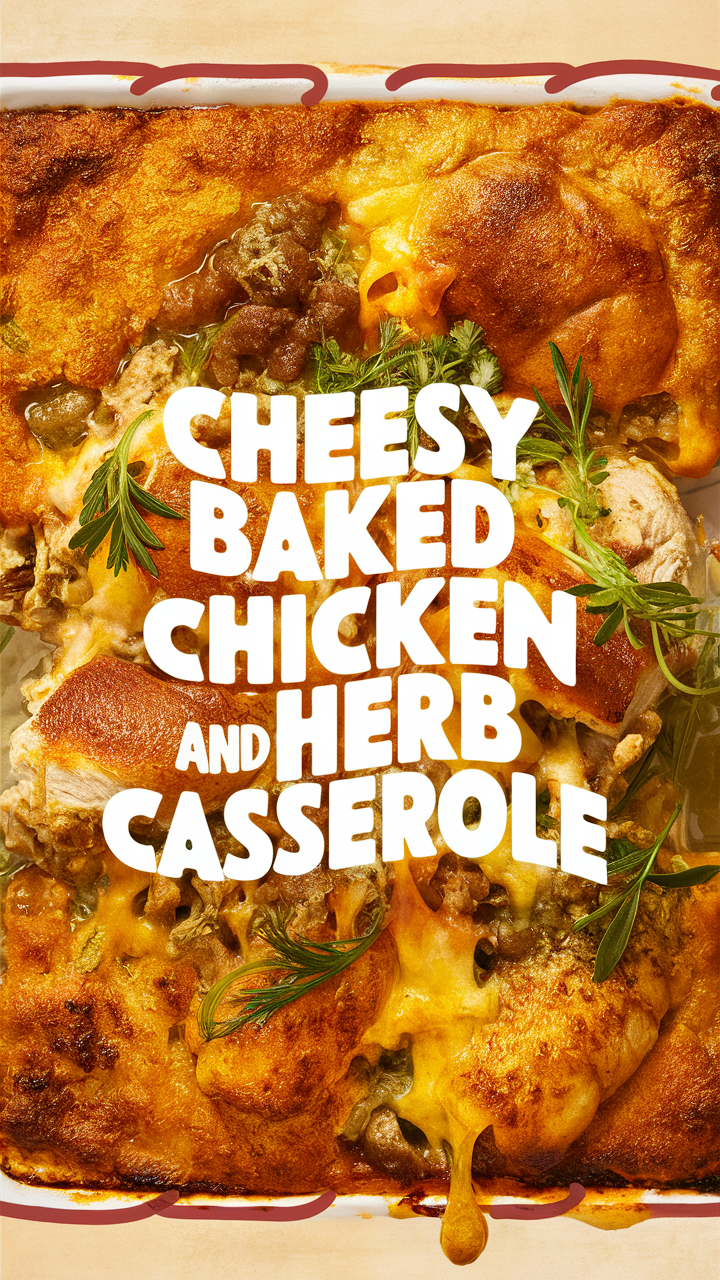 Herb chicken casserole, Cheesy chicken bake, Baked herb chicken, Chicken casserole with cheese, Herbed chicken casserole
