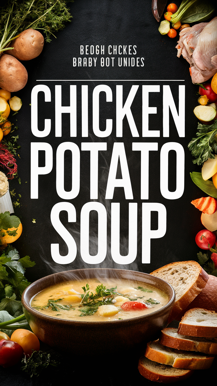 Chicken soup recipe, Potato soup recipe, Hearty chicken soup, Creamy potato soup, Homemade chicken soup