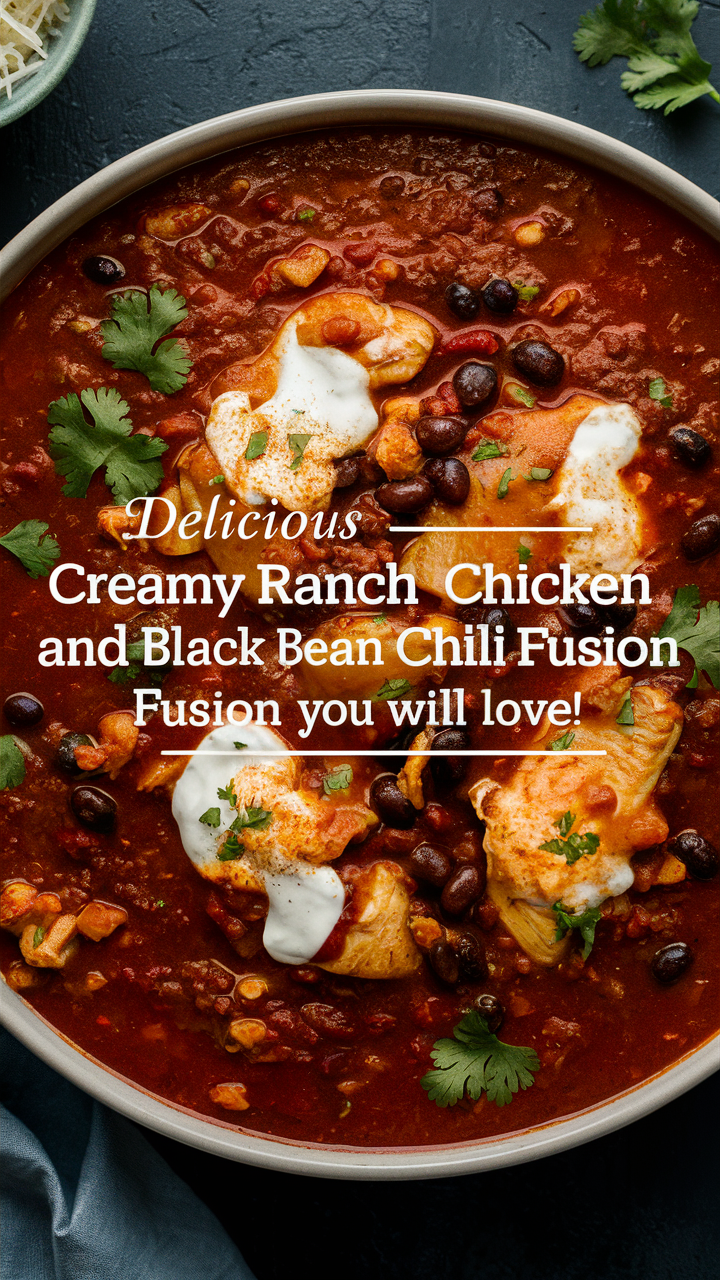Chicken chili recipe, Creamy ranch chicken chili, Black bean chili fusion, Homemade chicken chili, Creamy black bean chili