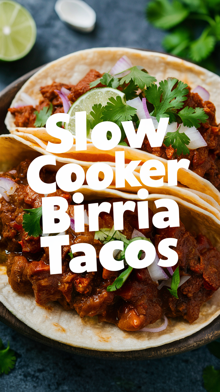 Slow Cooker Birria Tacos, Authentic Birria Recipe, Mexican Slow Cooked Tacos, Flavorful Beef Birria, Traditional Birria Tacos