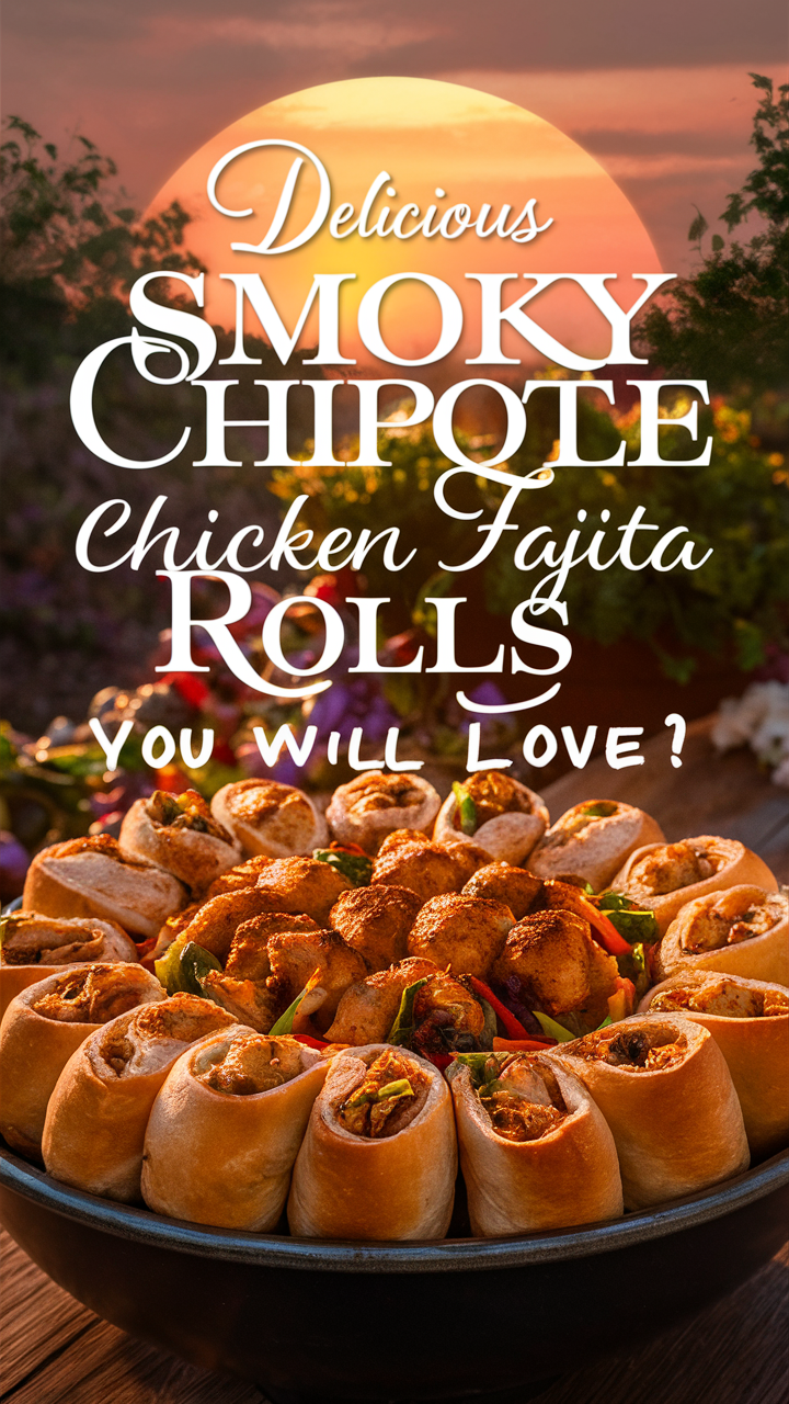 chipotle chicken fajitas, chicken fajita rolls, smoky chipotle chicken, chipotle chicken recipe, fajita roll recipe