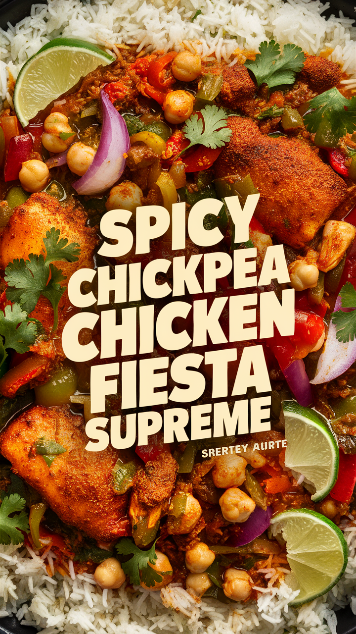 Spicy chicken recipes, Chicken chickpea salad, Chicken fiesta tacos, Spicy chickpea curry, Chicken and chickpea stew