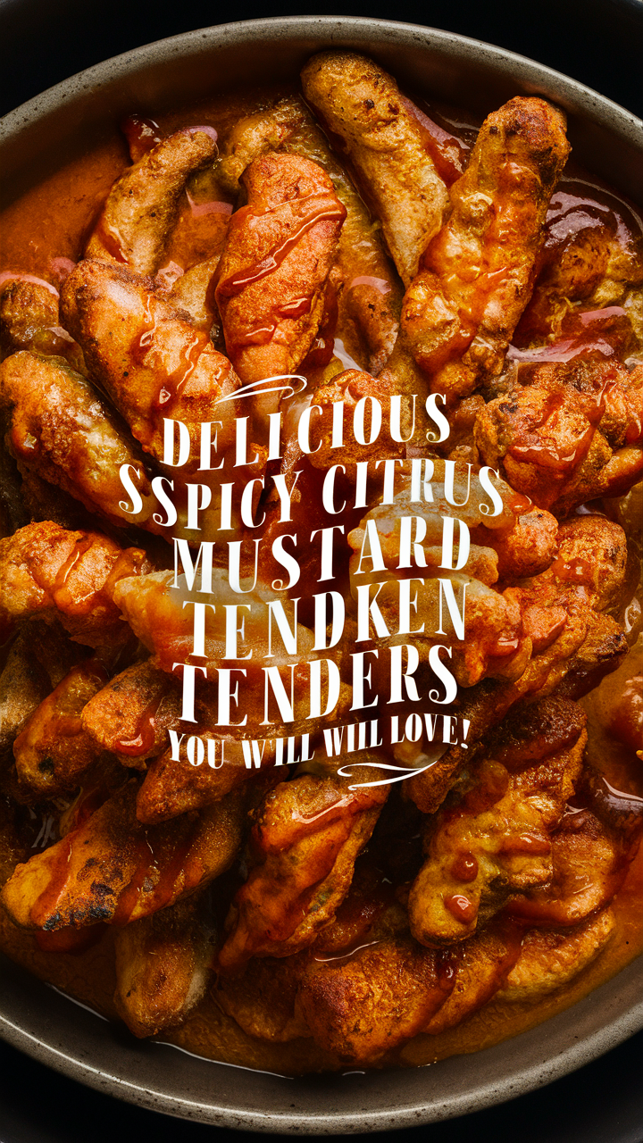 Spicy Chicken Tenders, Citrus Mustard Chicken, Chicken Tenders Recipe, Spicy Mustard Chicken, Citrus Chicken Tenders