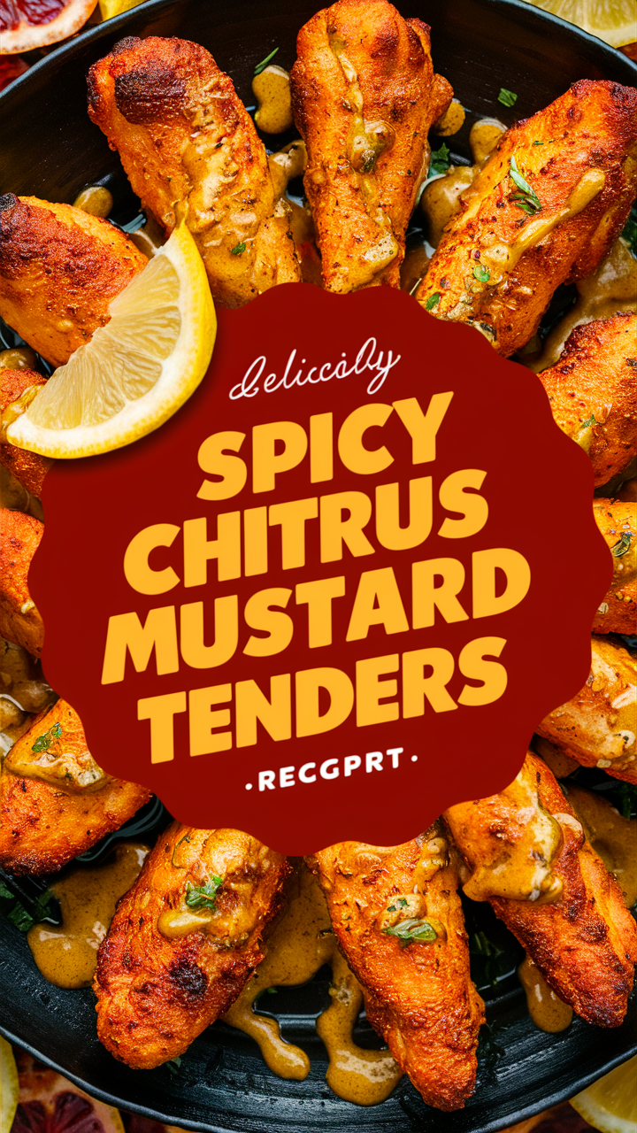 Spicy Chicken Tenders, Citrus Mustard Chicken, Chicken Tenders Recipe, Spicy Mustard Chicken, Citrus Chicken Tenders