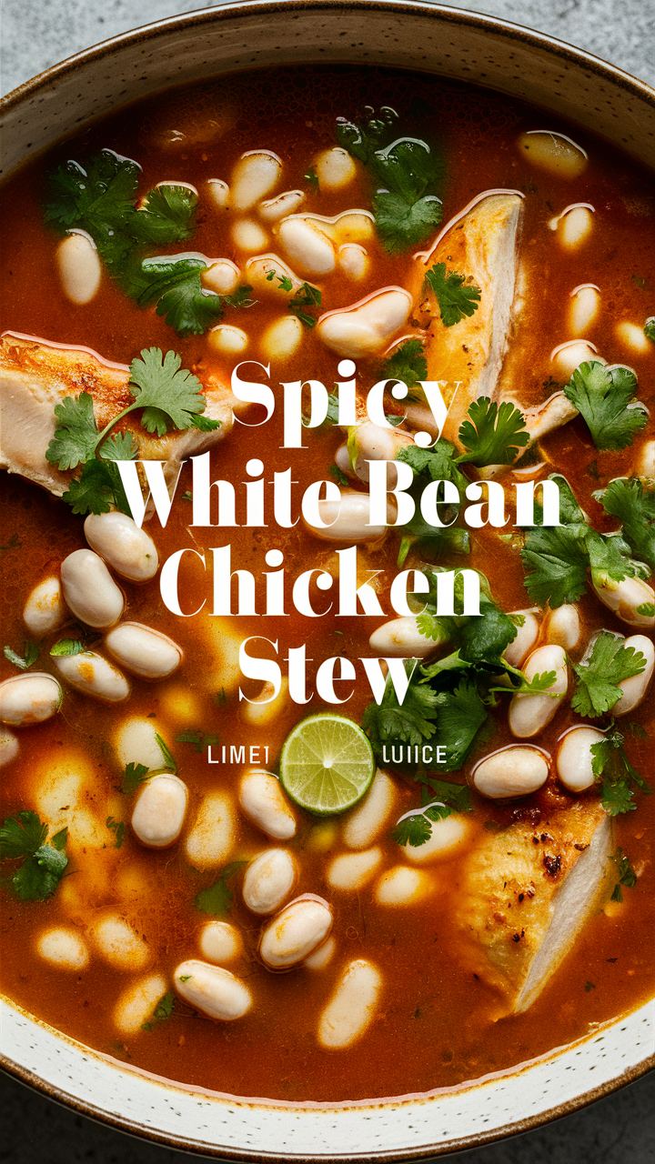White Bean Chili, Chicken Chili Recipe, Spicy Chicken Stew, Bean Soup Recipe, Spicy White Bean Soup