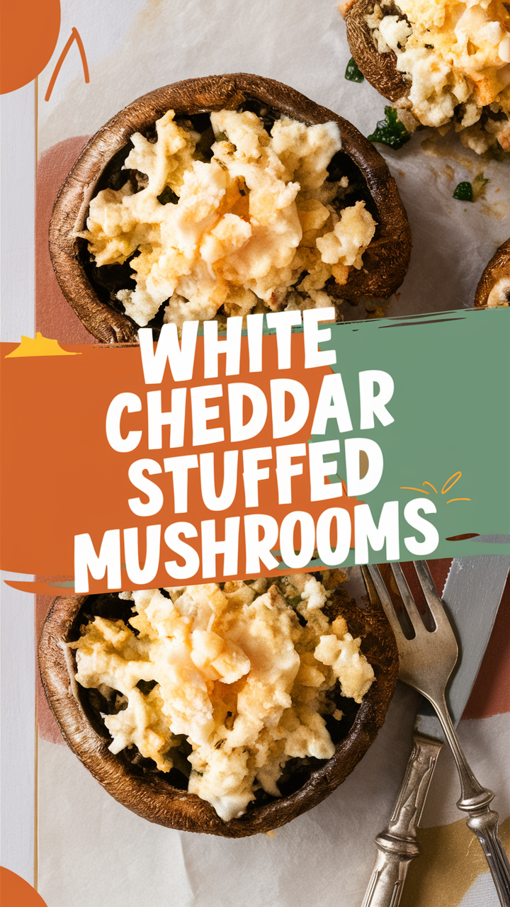 White Cheddar Stuffed Mushrooms recipe, 
Cheesy Stuffed Mushrooms, 
Gourmet Stuffed Mushroom appetizer, 
Stuffed Mushrooms with Cheddar, 
Best Stuffed Mushrooms recipe