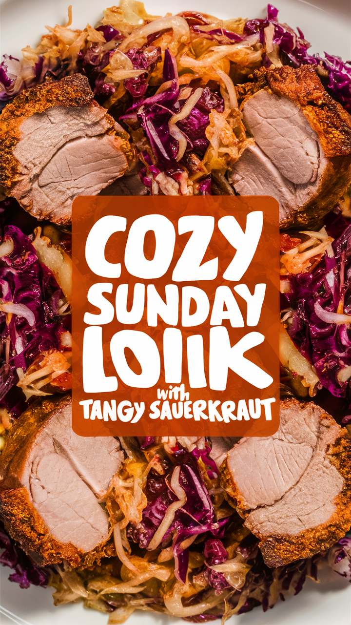 Pork loin recipe, Sunday dinner ideas, Sauerkraut recipe, Cozy cooking, Tangy pork recipe