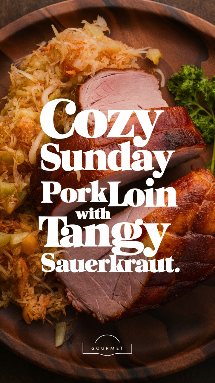 Pork loin recipe, Sunday dinner ideas, Sauerkraut recipe, Cozy cooking, Tangy pork recipe
