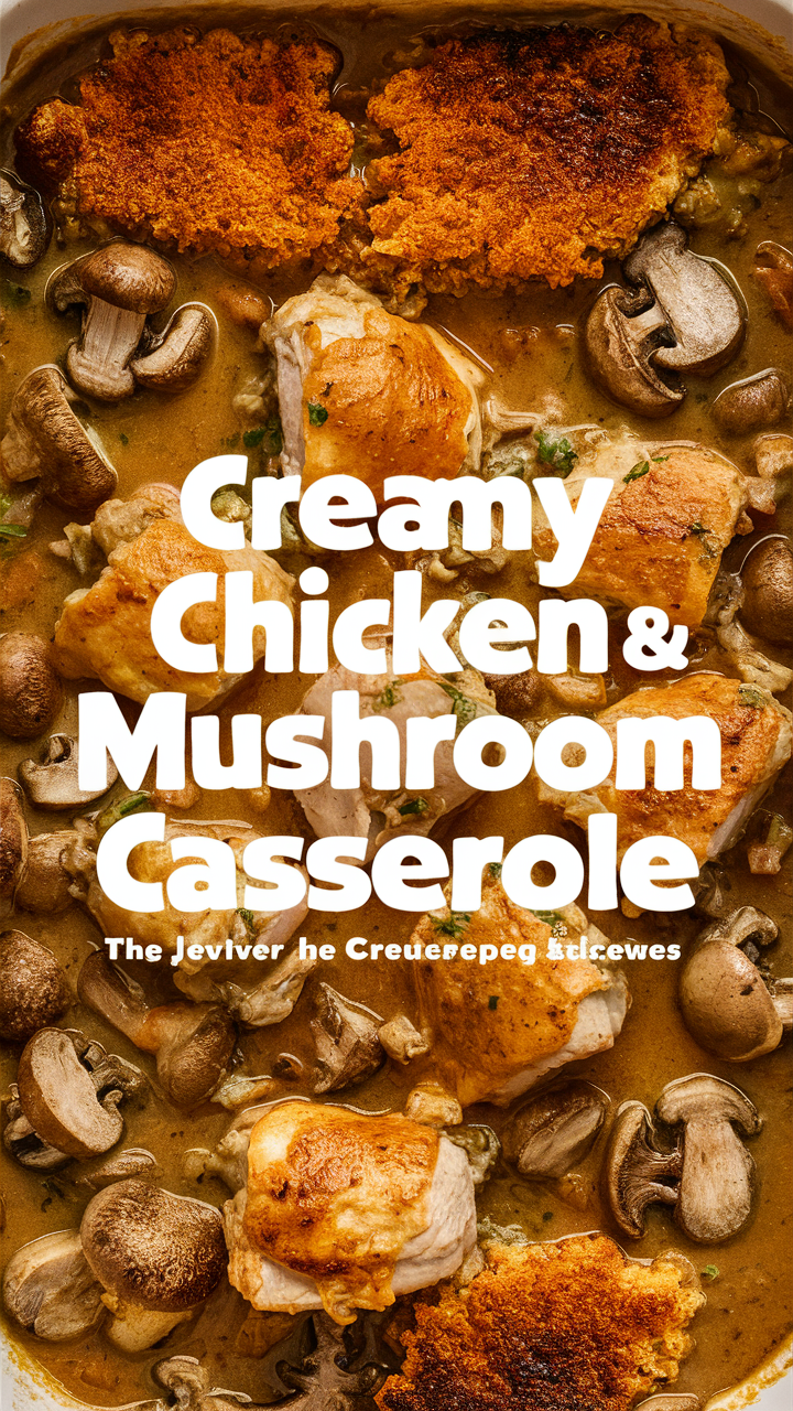 Chicken casserole recipe, Creamy casserole dish, Mushroom casserole, Easy chicken casserole, Delicious casserole recipe