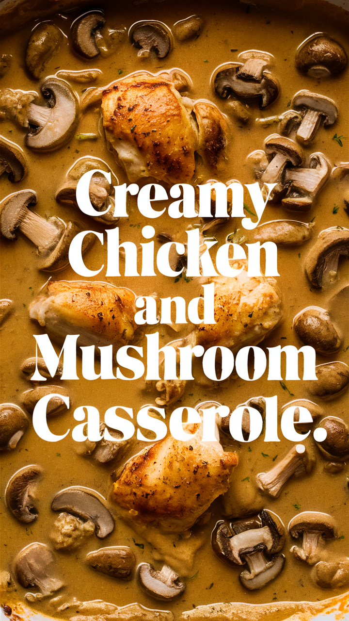 Chicken casserole recipe, Creamy casserole dish, Mushroom casserole, Easy chicken casserole, Delicious casserole recipe