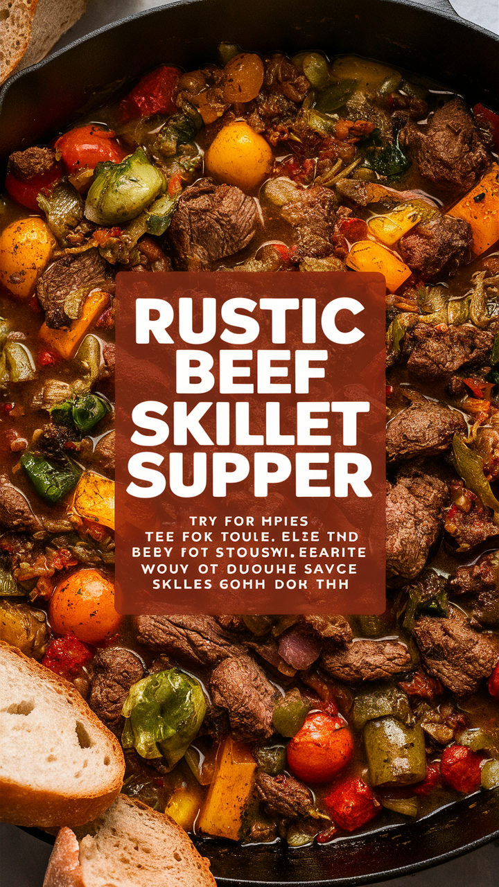 Beef Skillet Dinner, Beef Skillet Recipe, Rustic Beef Skillet, Best Skillet Beef, Beef Skillet Meal