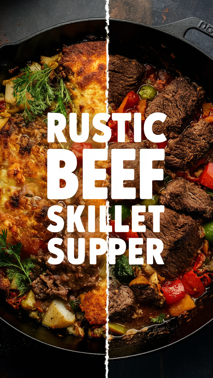 Beef Skillet Dinner, Beef Skillet Recipe, Rustic Beef Skillet, Best Skillet Beef, Beef Skillet Meal