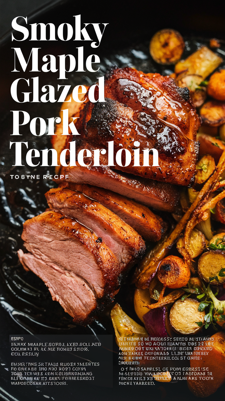 Maple glazed pork tenderloin, Smoky pork recipe, Pork tenderloin recipe, Maple glazed meat, Grilled pork tenderloin
