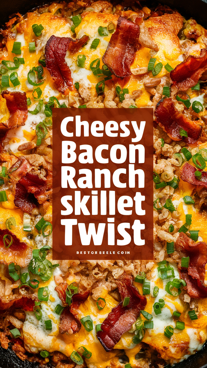Bacon Ranch skillet, Cheesy bacon skillet, Ranch twist, Bacon ranch, Cheesy skillet