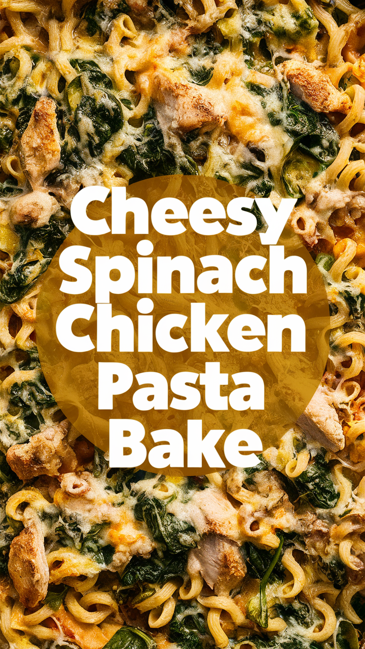 Chicken pasta bake, Spinach pasta bake, Cheesy chicken bake, Spinach chicken bake, Cheesy spinach bake