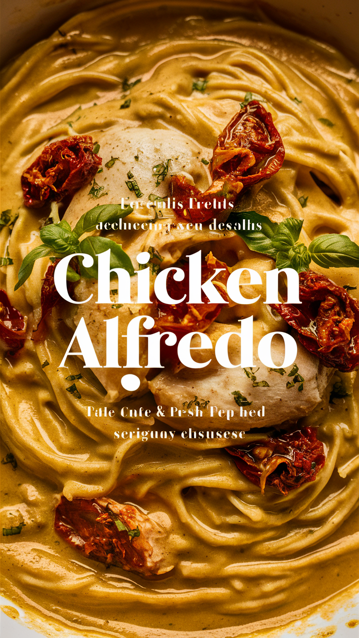 Creamy Chicken Alfredo, Alfredo with Sun-Dried Tomatoes, Chicken Alfredo Basil, Sun-Dried Tomatoes Creamy Chicken, Basil Chicken Alfredo