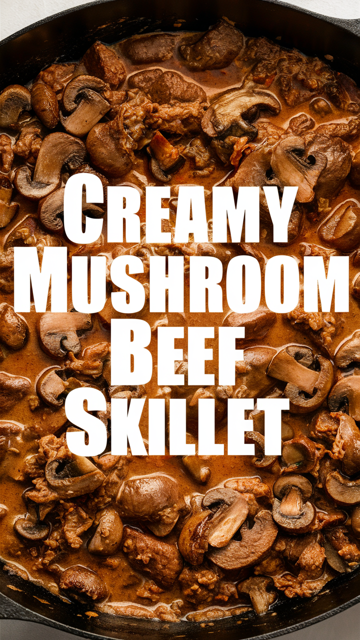 Creamy mushroom sauce, Beef skillet recipe, Mushroom cream sauce, Beef mushroom skillet, Creamy beef and mushroom dish