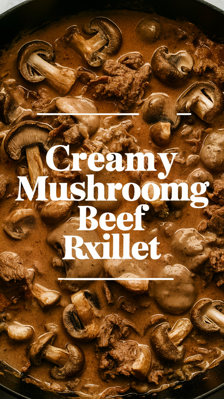 Creamy mushroom sauce, Beef skillet recipe, Mushroom cream sauce, Beef mushroom skillet, Creamy beef and mushroom dish