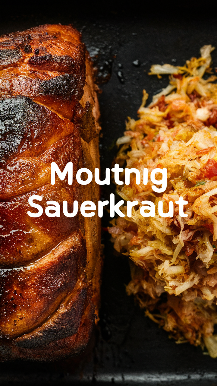 Oven Roasted Pork Loin, Tangy Sauerkraut, Roasted Pork Recipe, Sauerkraut Dish, Tangy Pork Loin