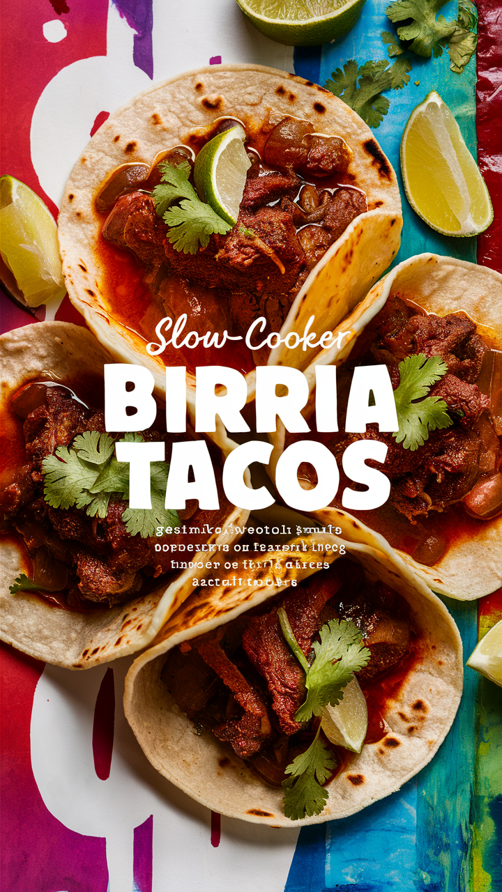 Slow Cooker Birria Recipe, Authentic Birria Tacos, Mexican Beef Tacos, Birria de Res, Slow-Cooked Beef Tacos