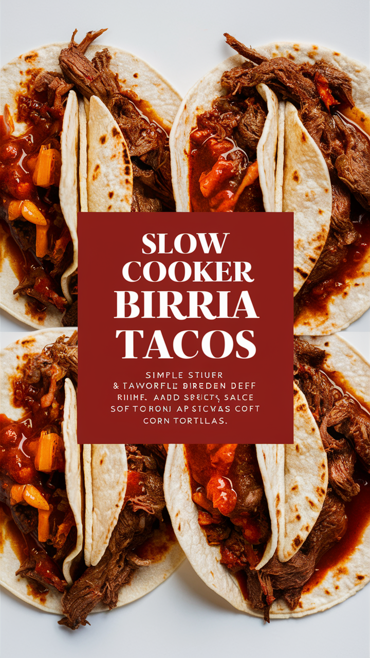 Slow Cooker Birria Recipe, Authentic Birria Tacos, Mexican Beef Tacos, Birria de Res, Slow-Cooked Beef Tacos