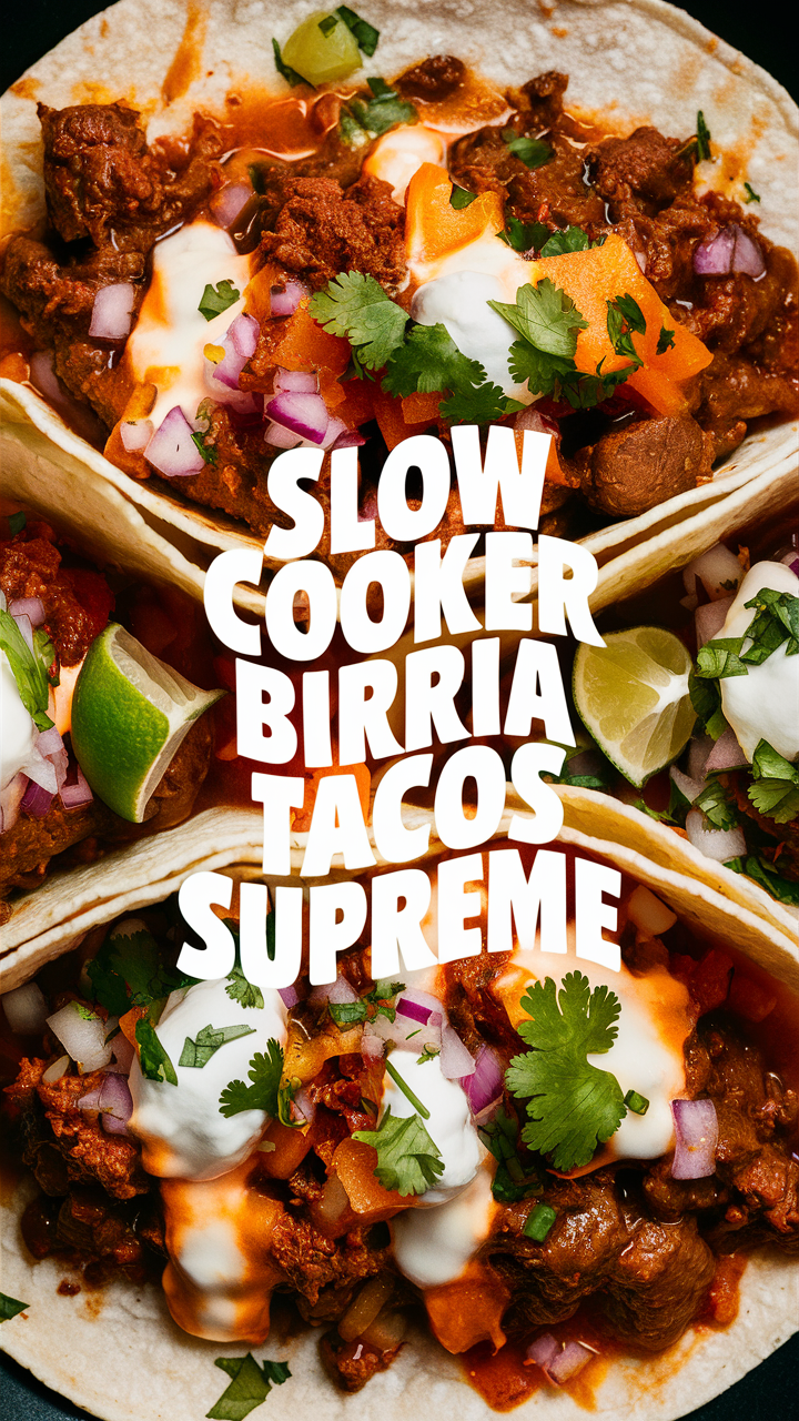 Slow Cooker Birria Tacos, Authentic Birria Tacos, Mexican Slow Cooker Tacos, Birria Tacos Recipe, Slow Cooker Beef Birria