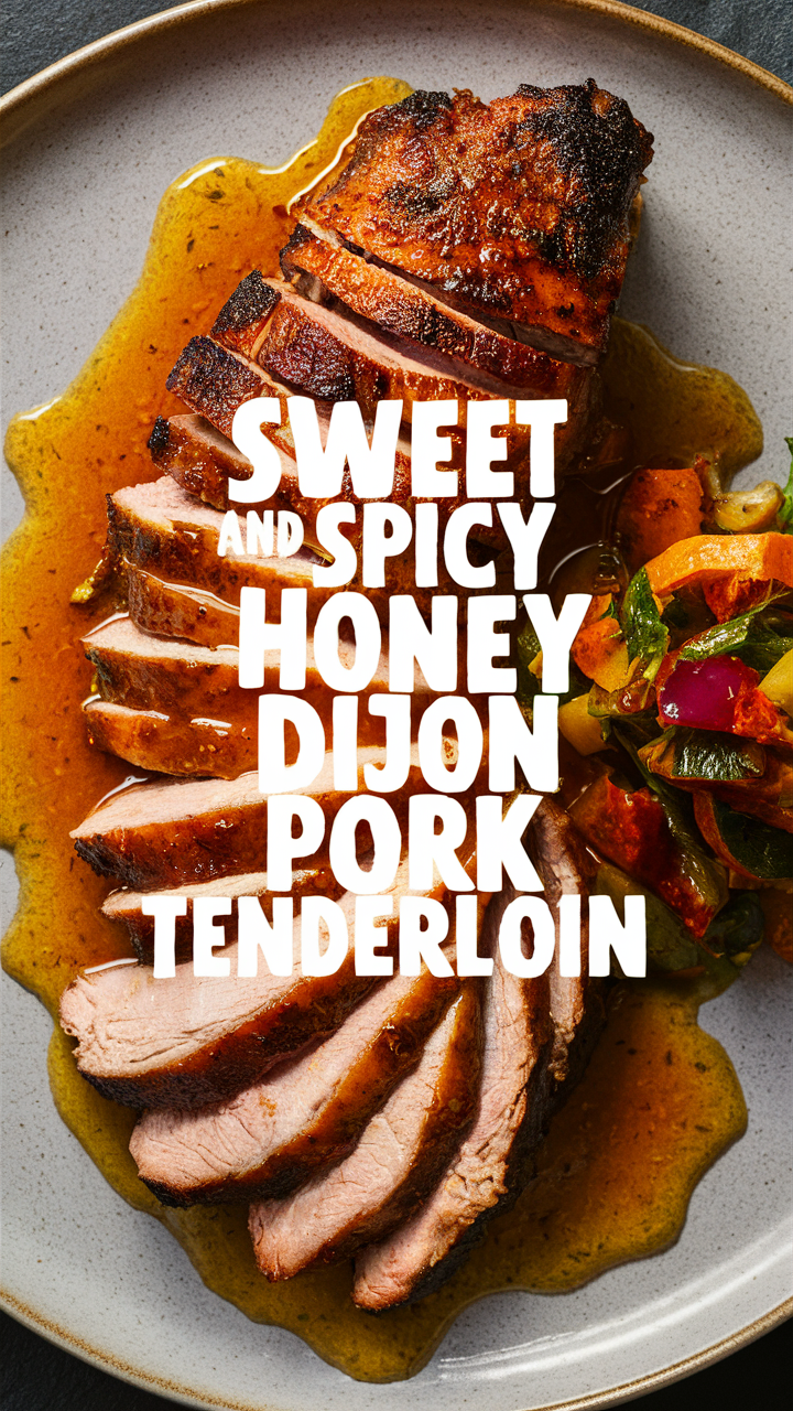 Sweet and Spicy Pork Tenderloin, Honey Dijon Pork Tenderloin, Pork Tenderloin recipe, Pork Tenderloin marinade, Pork Tenderloin glaze