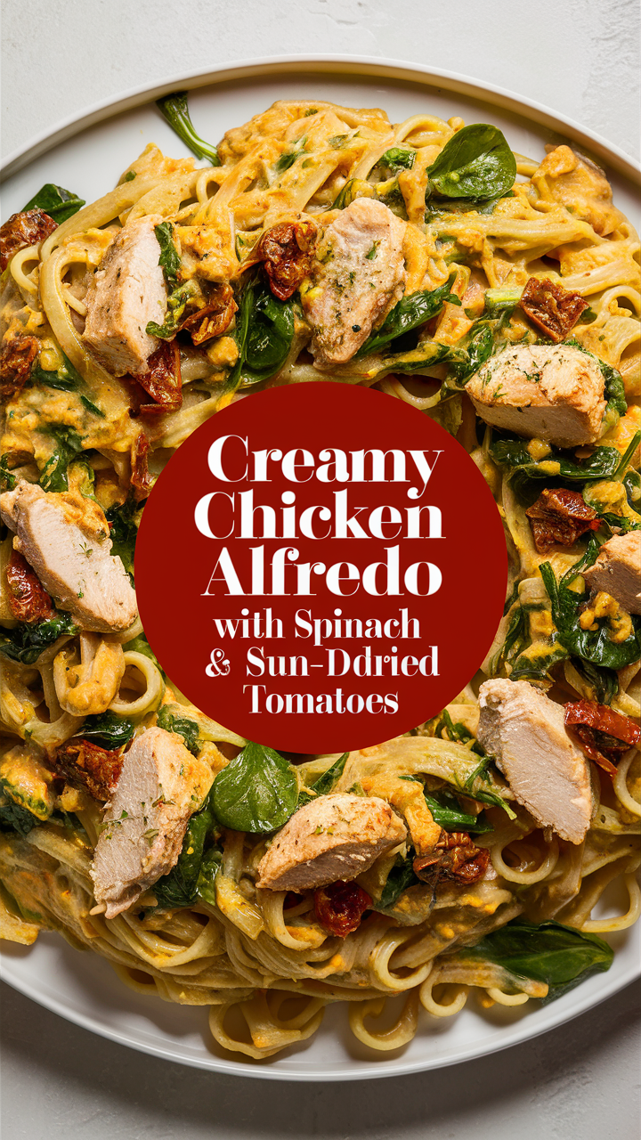 Creamy chicken alfredo, Spinach chicken alfredo, Sun-Dried Tomato chicken alfredo, Alfredo pasta recipe, Homemade creamy alfredo