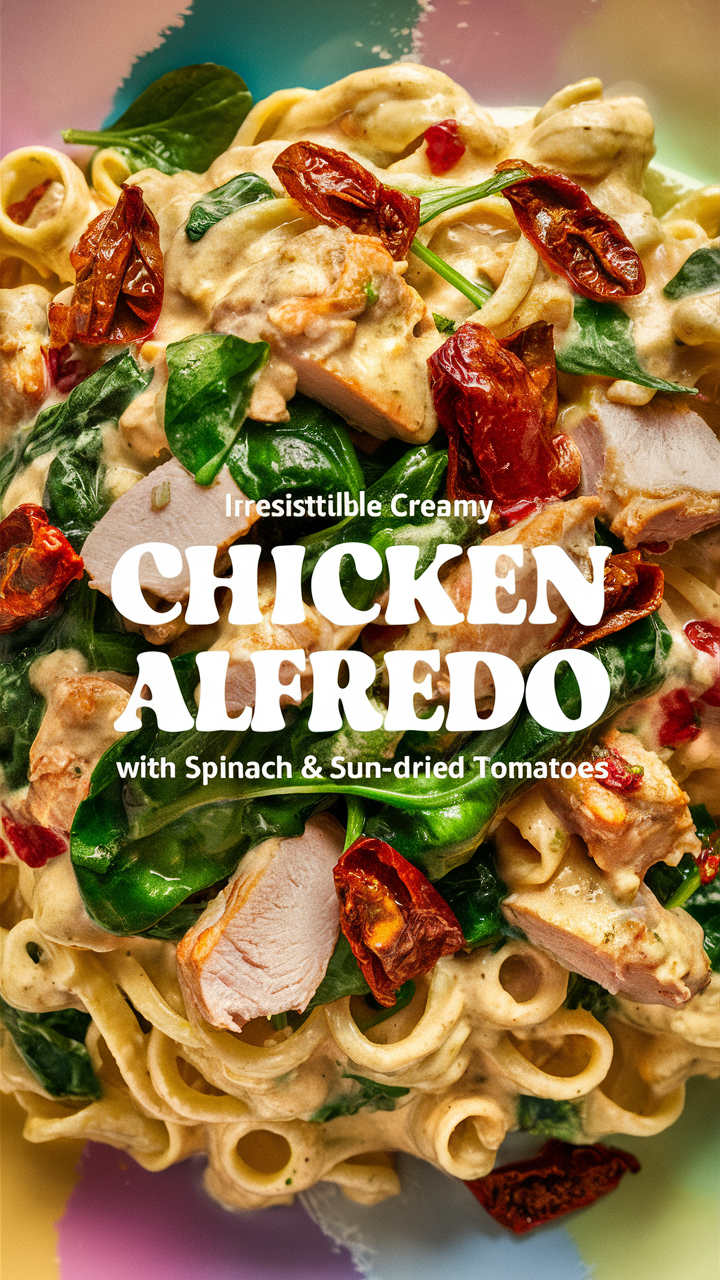 Creamy chicken alfredo, Spinach chicken alfredo, Sun-Dried Tomato chicken alfredo, Alfredo pasta recipe, Homemade creamy alfredo